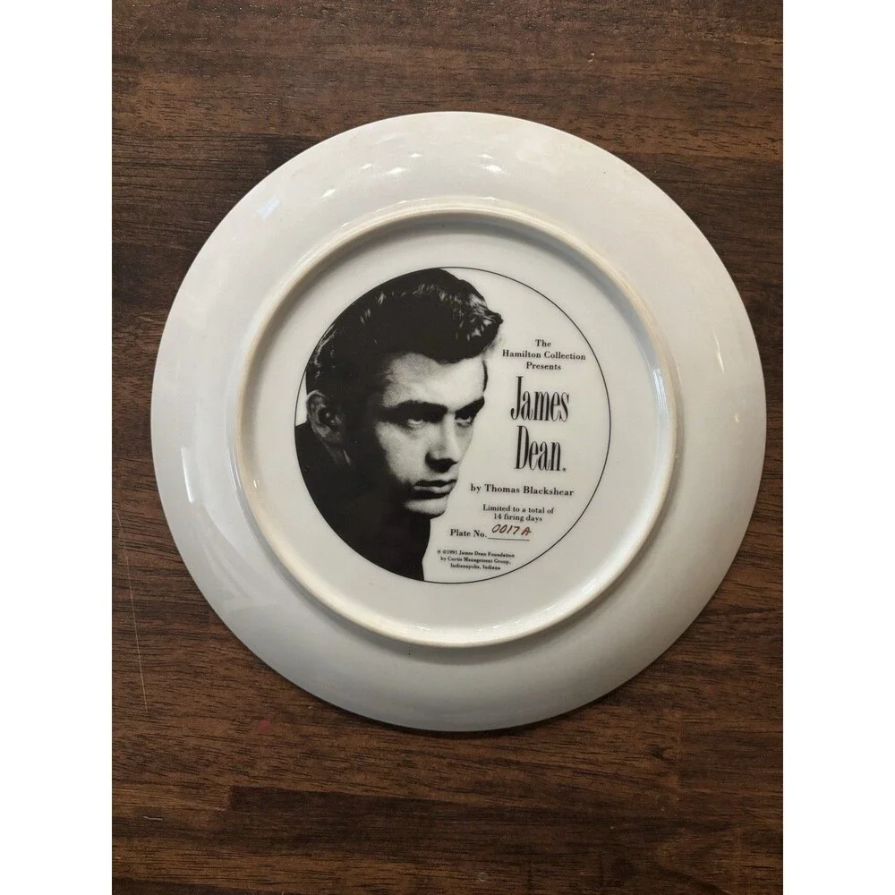 VTG James Dean Hamilton Collection Collector Plate Thomas Blackshear 1991 #0017A